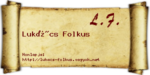 Lukács Folkus névjegykártya